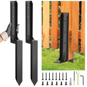 Dukelai 724901879267 2 Pcs Fence Post Repair Kit Heavy Duty Anchor Ground Stakes For R