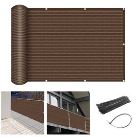 Dunponi Dunpk004 2ft6 Inch X15ft Brown Balcony Privacy Screen Fence Windscreen Cover For Apartment Deck