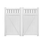 Dwpr-ctrnd-7x44.5 Weatherables White Bradford Uv Protected Vinyl Privacy Double Fence Gate