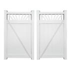 Dwpr-cts-5x44.5 Weatherables White Annapolis Framed Vinyl Privacy Double Fence Gate