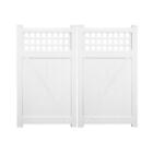 Dwpr-sqlat-7x44.5 Weatherables Durable White Scottsdale Vinyl Privacy Double Fence Gate