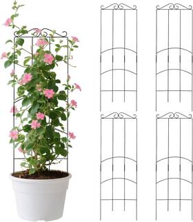 Dybeedual 705353156519 32 Inch Metal Plant Trellis For Climbing Plants Outdoor 4 Pack Garden Fo