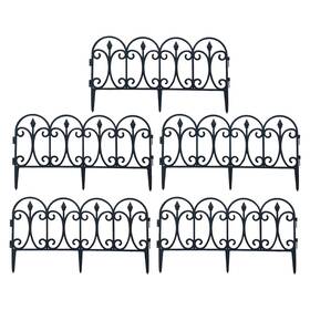 210424ah05-10563-1656217911 Dysetcs 5pcs Outdoor Decorative Fence Landscape Plastic Black Edgings Garden Picket Fenc