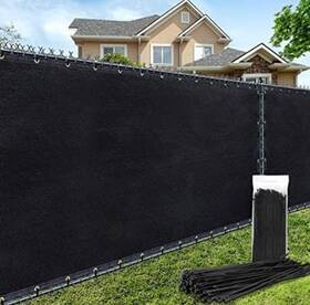 E&k Sun Rise Inc Fsrt0213 Black 4ft Privacy Fence Screen Windscreen Cover With Grommets For Backyard Patio
