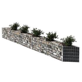 Ecilkuc 463984023248 Gabion Planter Fencing Galvanized Steel Wire Patio Flower Plant Bed Basket Stone