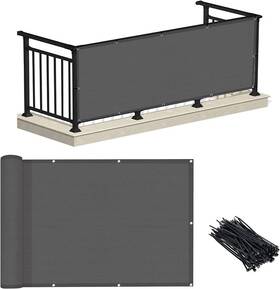 Ecit Lsfps16a Love Story 3ftx10ft Charcoal Balcony Privacy Screen Fence Cover Hdpe Uv Protecti