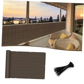 Ecit Sgfn126-13 Balcony Deck Privacy Screen Fence Apartments Railing 3ftx10ft Brown