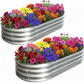 Eclaron 635412475285 Galvanized Raised Garden Bed For Outdoor 4x2x1ft Durable Metal Vegetable Pla