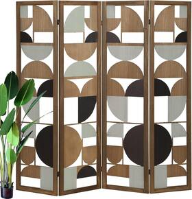 Us830-627v00wt0141 Ecomex Cutout Room Divider Partition Screen Freestanding Folding 4 Panel