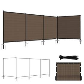 Ecoopts Gdfemf16e0624bw 6fthx24ftl Privacy Fence Set With Poles And Rails Ground Spikes Kit For Yard Patio