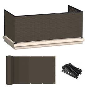 Gdifns16e0325bw Ecoopts 3ftx25ft Balcony Privacy Fence Screen With Zip Ties Outdoor Uv Protection Cover