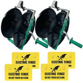 Ehui B0fcs25cyj Pk2 Electric Fence 31 Standard Geared Reel Plus 4 Warning Signs