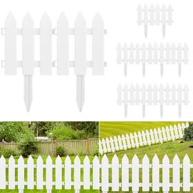A4039 Elecland 12 Pieces Garden Fence With Insert White Plastic Fen