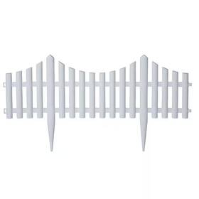 Emsco 313028445488 24 Inch Resin Picket Garden Fence 18-pack