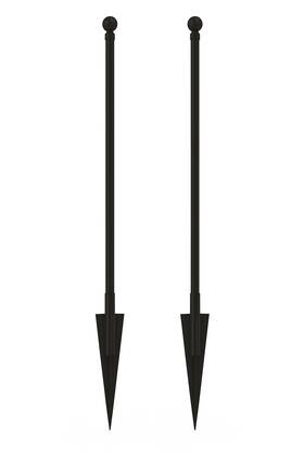Enchanted Garden Ed852348 2 Set 46 Inch Grand Teton No Dig Fence Posts Powder Coated Steel Stakes Black