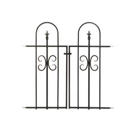 Enchanted Garden Mo1713346 36 X Broadway No Dig Fence Gate Swinging Black Steel Walkway Barrier