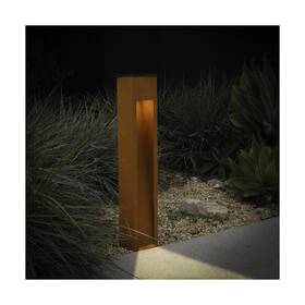 Enchanted Lighting Es1092 Set Of 1 Tall Solar Metal Rectangular Slot Light Rust Finish Warm Bright Le