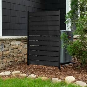 Enclo Privacy Screens 810176300268 5ft X 3.2ft No Dig Charcoal Wood Screen Panel For Patio And Ac