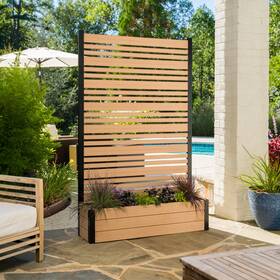 Enclo Privacy Screens Ec18024 6ft H X 3.8ft W 1ft L 1 Screen With Planter Freestanding Florence Ceda