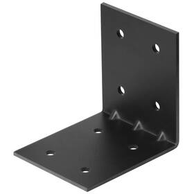 Eoere Jm102-b-t4 4 Pcs 6 Inch X 5 Black Steel L Right Reinforced Angle Bracket Strengthen M