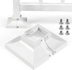 Epcee 756166645998 4pcs 1.5 Inch Aluminum Deck Post Base Covers White For Handrail/stair/porch