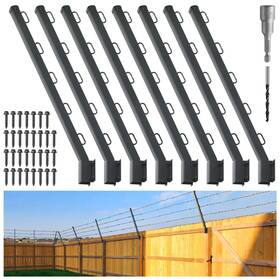 Epcee 789534186861 8-pack 25 Fence Post Extender 31in Barbed Wire Arm Wood Posts Outdoor