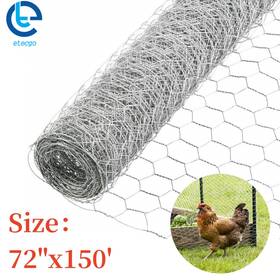 Etecgo 305923 High Quality 2 Inch Holes 72 150ft Galvanized Poultry Net Metal Fencing Chicken Wire