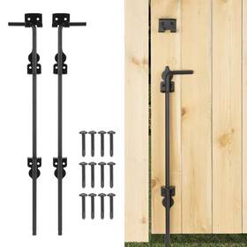 Evcuhasl B0c1s3qdfz 18 Inch Heavy-duty Cane Bolt Drop Rod Gate Latch For Fences And Doors - Black 2-pack