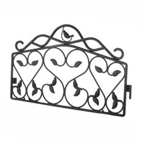 Evelyne Gmt-10377-a16 Decorative Garden Border Edging Faux Wrought Iron Leaf And 20 Feet Black