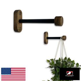 Evenwood B0d45sgq38 2-pc Wooden Wall Plant Hooks With Sturdy Metal Tube - Indoor/outdoor