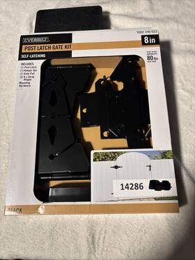 1002316523 Everbilt Post Latch Gate Set Black