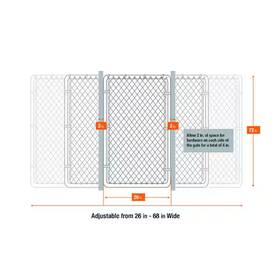 3283adj72eb Everbilt 6 Ft. W X H Galvanized Steel Chain Link Fence Expandable Gate Kit