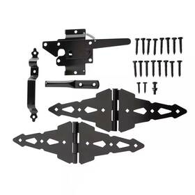 Everbilt 726084764323 Black Post Latch Gate Set