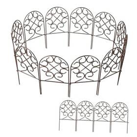 Phd084ecm Evergreen Enterprises Metal Landscape Edging Border 9 Ft Decorative Garden Fence Panels Scroll