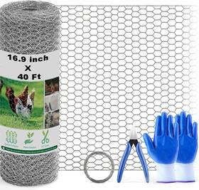 Fabulas 445005823842 Chicken Wire Fencing Mesh 16.9 Inch X 40 Feet Metal Floral Fence F