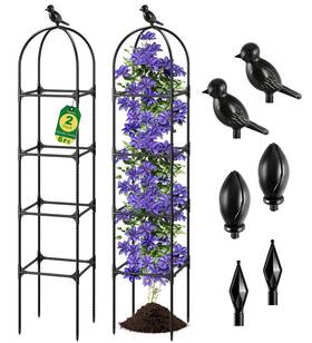 Trellis-006 Fabulas Garden Obelisk Trellis For Climbing Plants Outdoor 6 Ft Rustproof Plastic Co Trellis-006 Fabulas Garden Obelisk Trellis For Climbing Plants Outdoor 6 Ft Rustproof Plastic Co