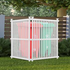 Favsh 766679480856 Privacy Screen Panel Kits Air Conditioner Fence Trash Can Enclosure Set Of 2