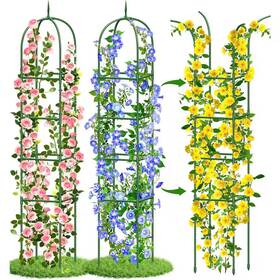 Fawey Tred Inc 445052390328 6 Ft. Garden Obelisk Rustproof Pe Coated Metal Potted Plant Climbing Support Th