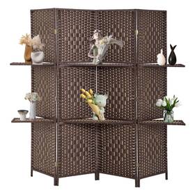 Fdw 848837056100 Room Divider 4 Panel Screen Wooden Folding Portable Parti