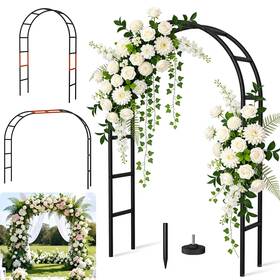 Fecita Tygj01blk Thickened Rustproof Garden Arch Metal Trellis For Climbing Plants Outdoor We