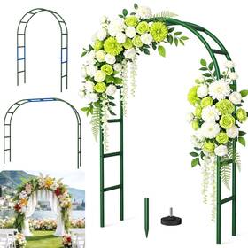 Tygj01grn Fecita Thickened Rustproof Garden Arch Metal Trellis For Climbing Plants Outdoor We