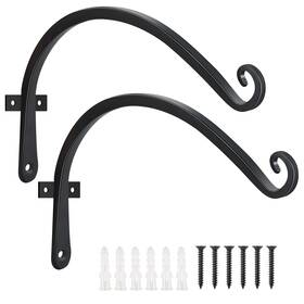 Feed Garden B08g486nvk 2-pack 12 Inch Black Wall Hooks For Hanging Plants Bird Feeders Chimes