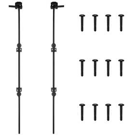 Femotic B0dc6frft5 36 Inch Heavy Duty Gate Drop Rod 2 Pack Black Steel Fence Cane Bolt Hardwar