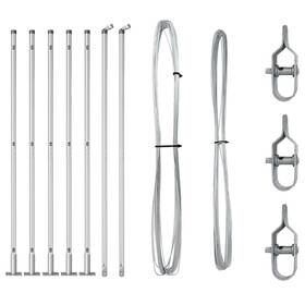 Fence Posts Base Plates 721158878366 With 7 Pcs 32mm 83.5cm Galvanised Steel