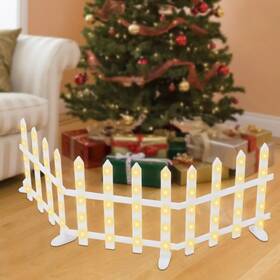 Ffanhia 769092582770 Christmas Decorations Light 8pcs Led Lighted Garden Fence With Remote Contro