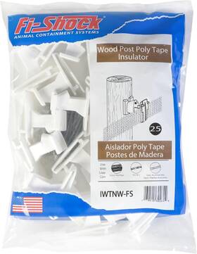 Fi-shock 017051530264 Animal Containment Systems Wood Post Poly Tape Insulator 25 Pack