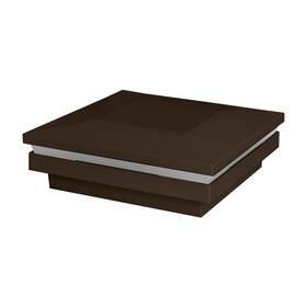 Fiberon 844219029984 4 Inch X Simply Brown Led Hardwired Flat Halo Deck Post Cap Light