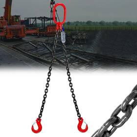 Fithoist 762765076378 Chain Sling 5/16ftft X 5 Ft Double Leg With Grab Hooks Ton Capacity G80 Mn-