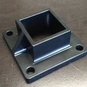 Fittings Plus Inc 712375746550 Aluminum Heavy Duty Floor Post Flange Fits 2 Inch Sq For Fence Or Deck - Bla