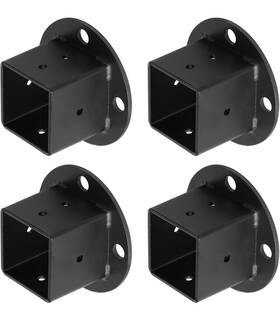 Nw302-26 Fittings Plus Inc Floor Flange 2 Inch X2 Square Aluminum Fence Posts Heavy Duty Deck Mount Black 4p